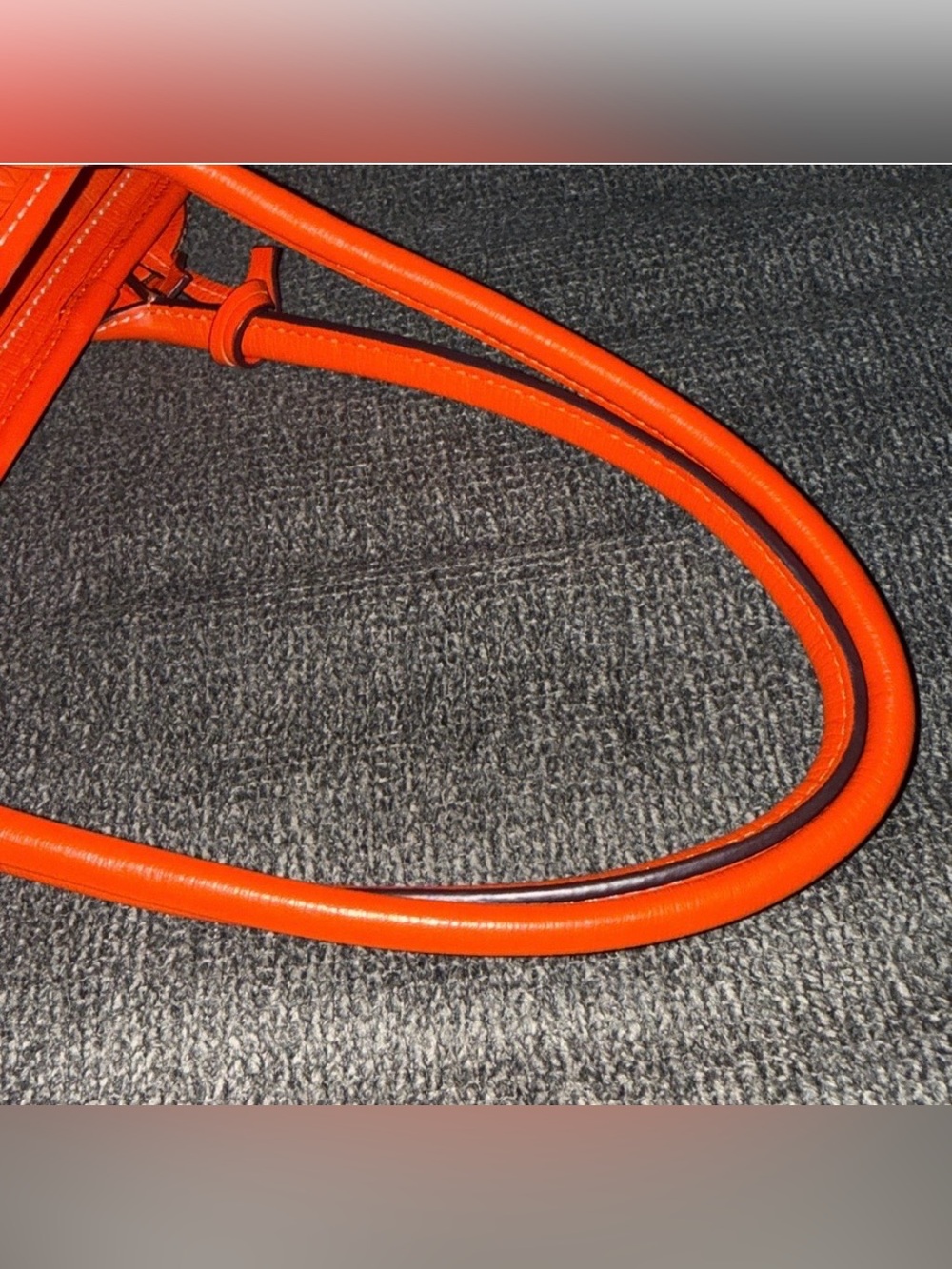 Dooney & Bourke Embossed Orange Leather Tote with Luggage Tag - Picture 7 of 12